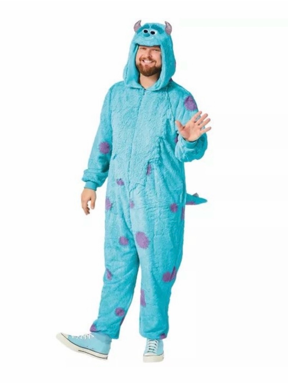 Spirit Halloween Disney Monsters Inc Sulley Plush Costume Union Suit Adult‎ L/XL